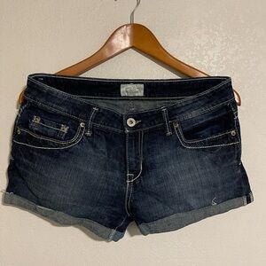 Aeropostale Dark Indigo Roll-Cuff Denim Shorts